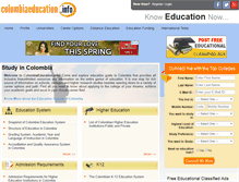 Tablet Screenshot of colombiaeducation.info